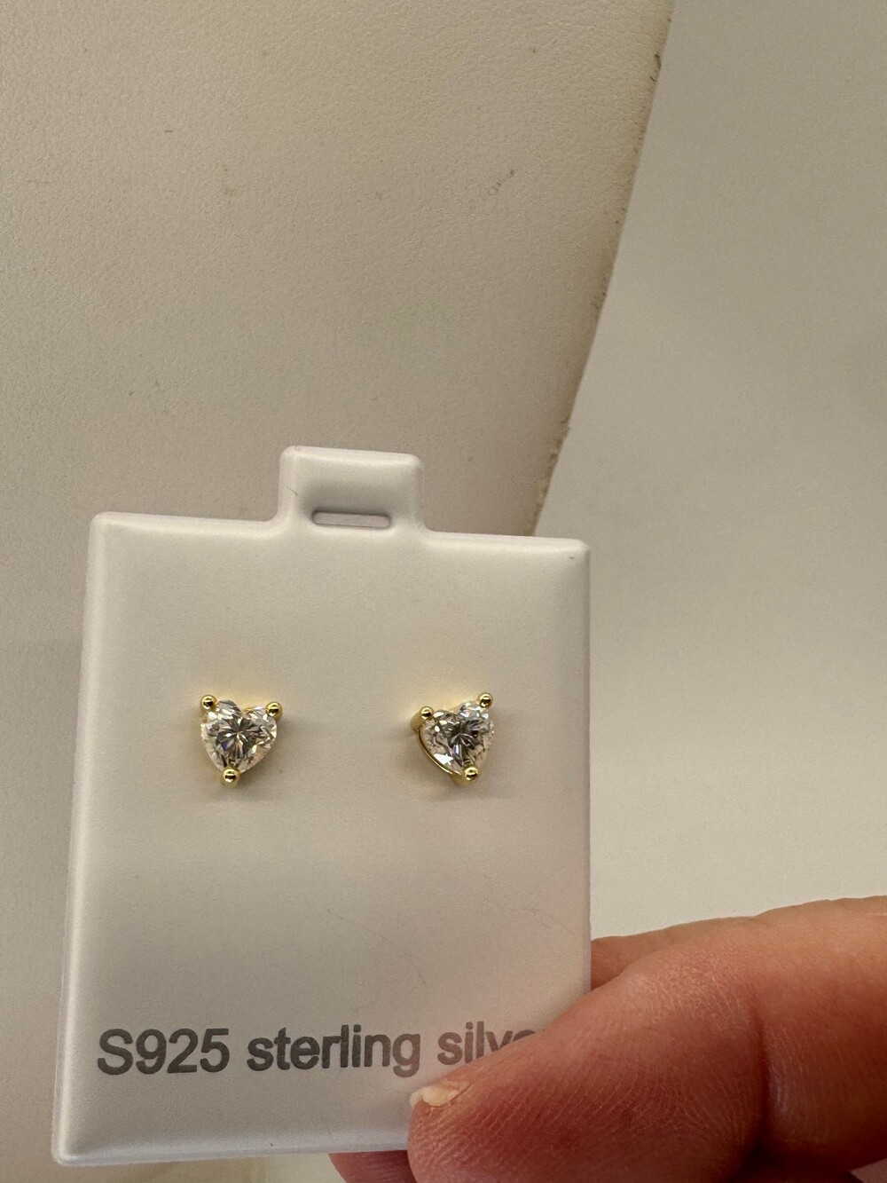 Heart Moissanite Stud Earrings 925 Sterling Silver w/ 14K Plated GRA certified N